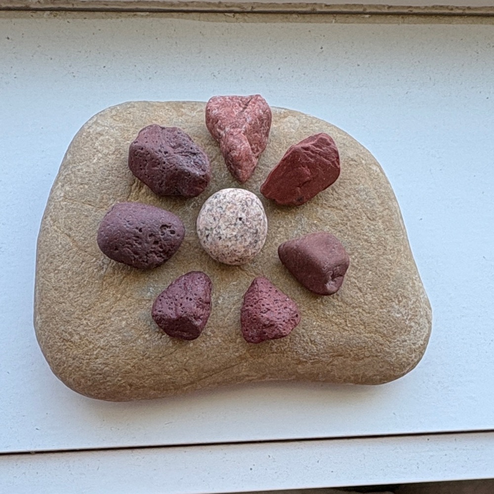 Natural Great Lakes stones set in flower formation